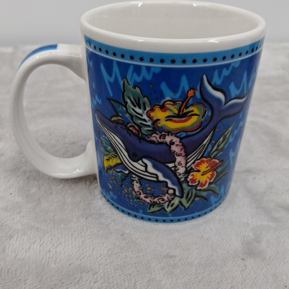 Island Heritage Hilo Hattie Maui Mug by the Store‎ of Hawaii Whale Blue 2002 GUC